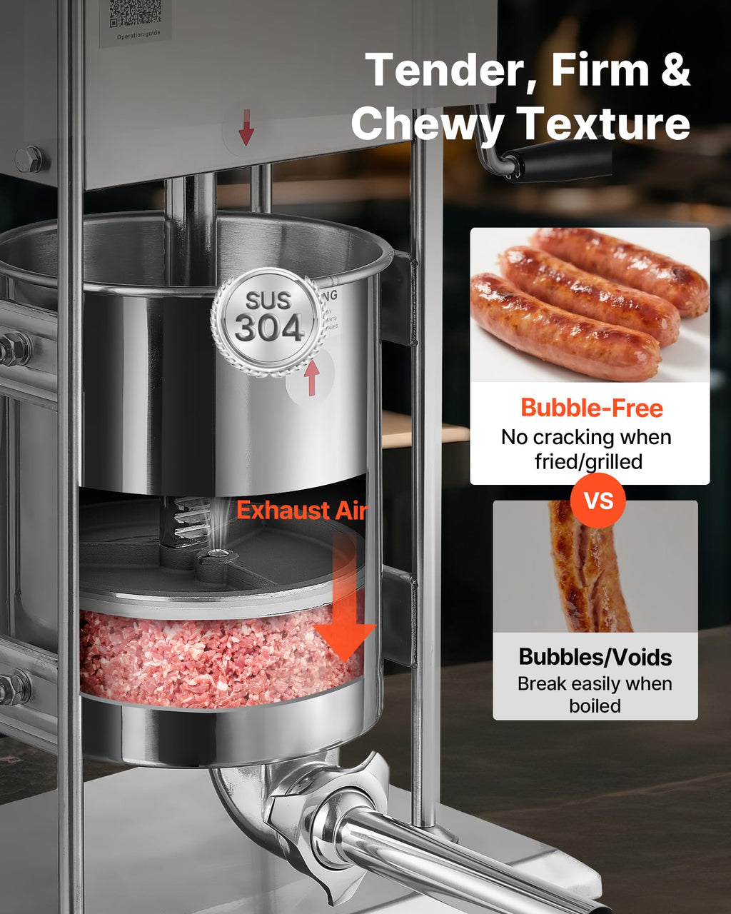 10 L Stainless Steel Vertical Manual Sausage Stuffer V453798