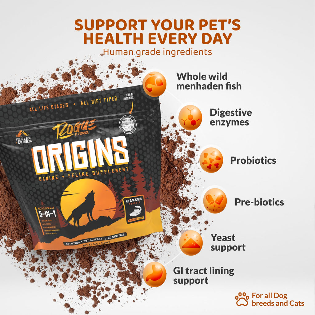 5-in-1 Dog Supplement Powdered Food Topper with Omega 3 Fish Oil 5 lbs G279