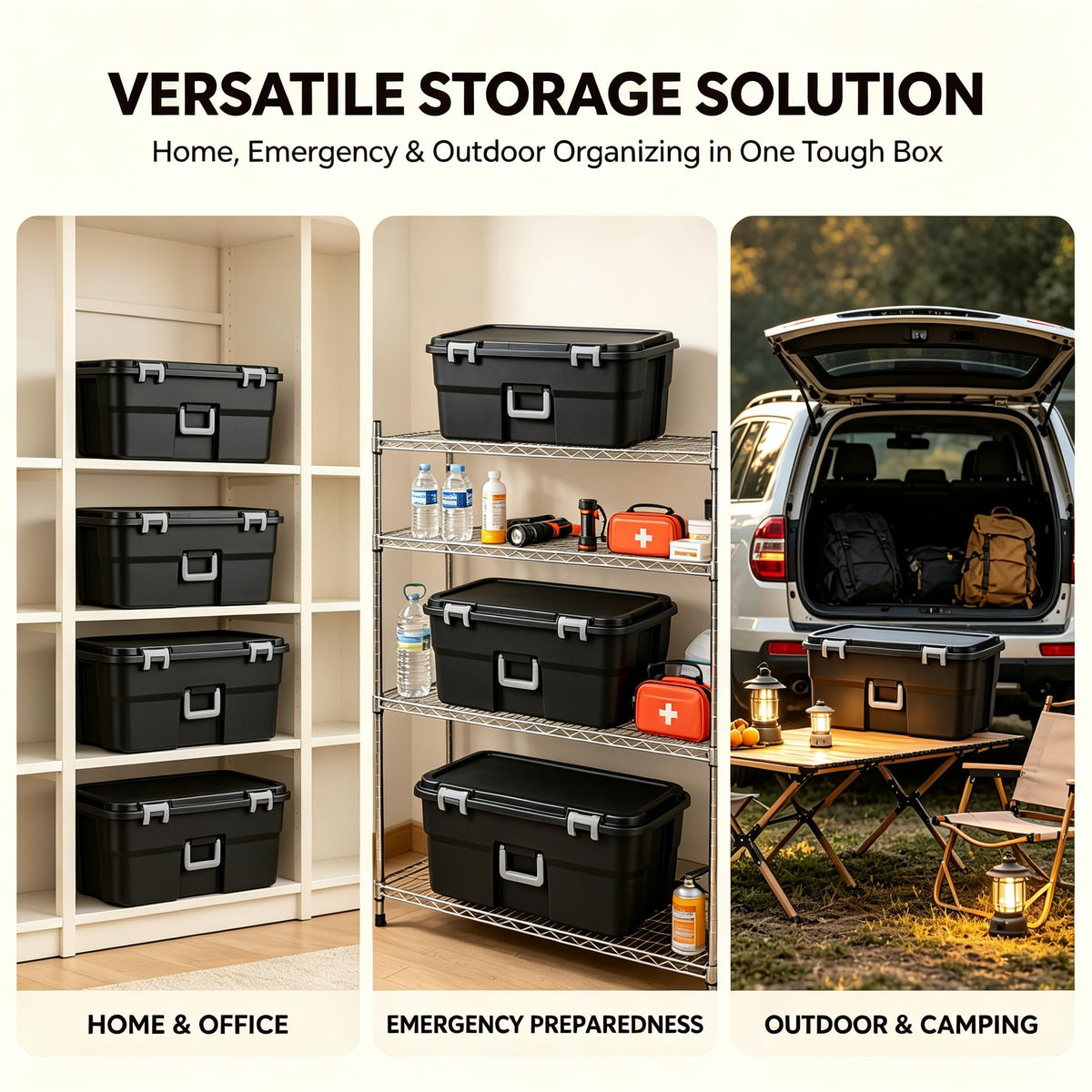 Black 22 Gal Lockable Storage Chest with Wheels V101