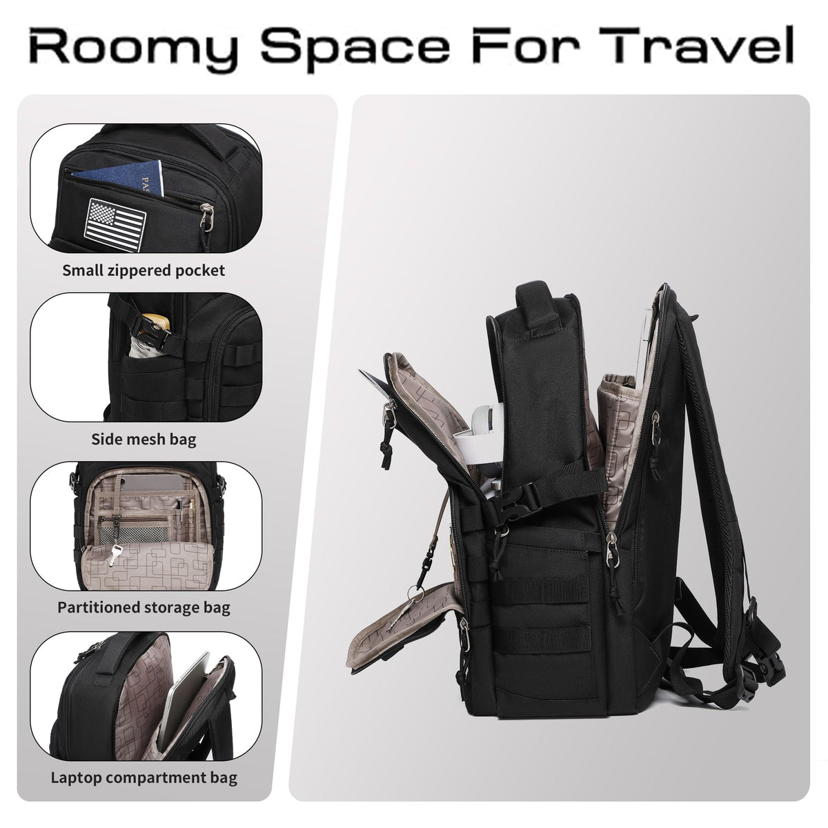 Black Small Tactical Backpack D22177
