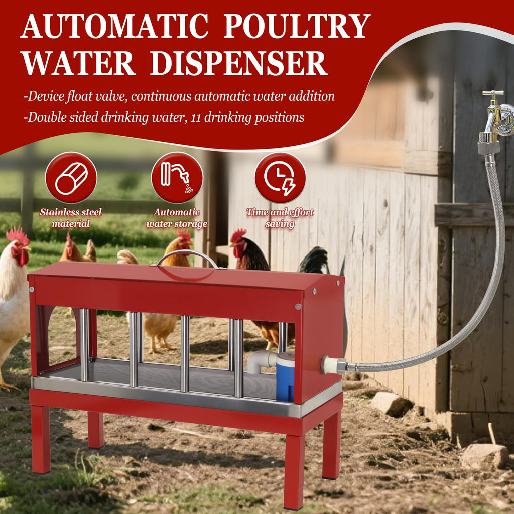 Automatic Stainless Steel Poultry Waterer Dispenser M5463