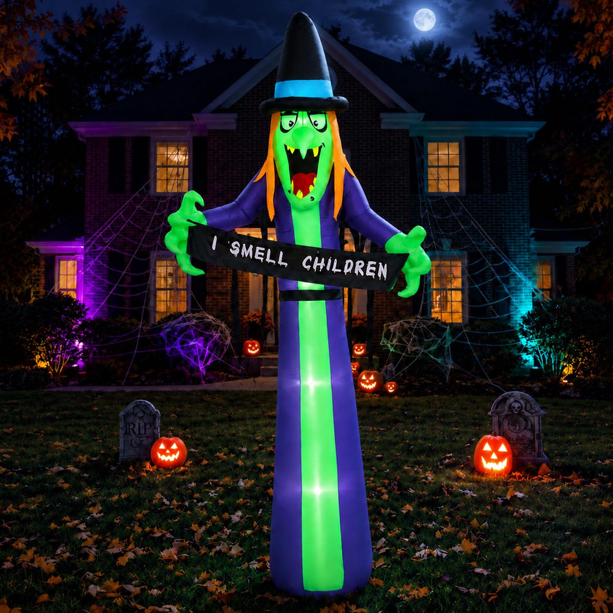 8FT LED Inflatable Witch Yard Decor R3584