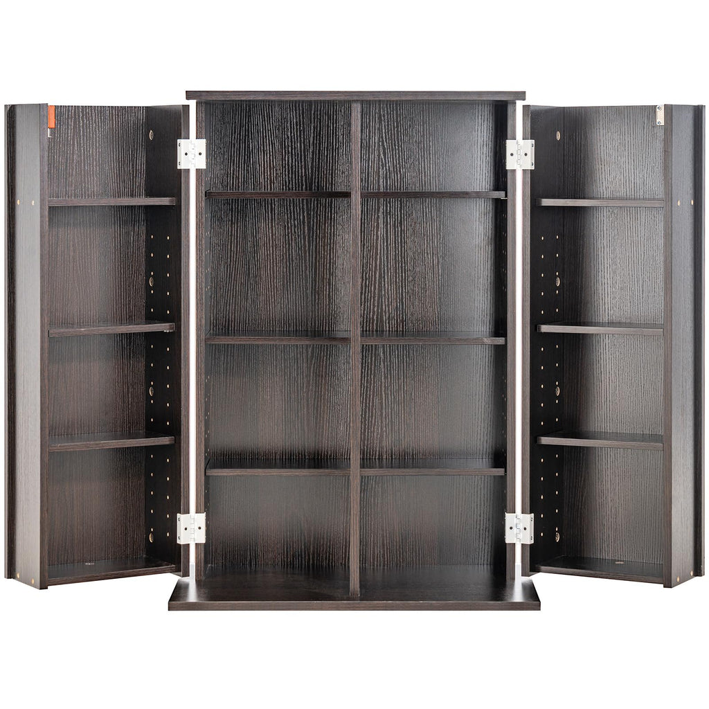 Espresso Media Storage Cabinet with Doors and Shelves B6699