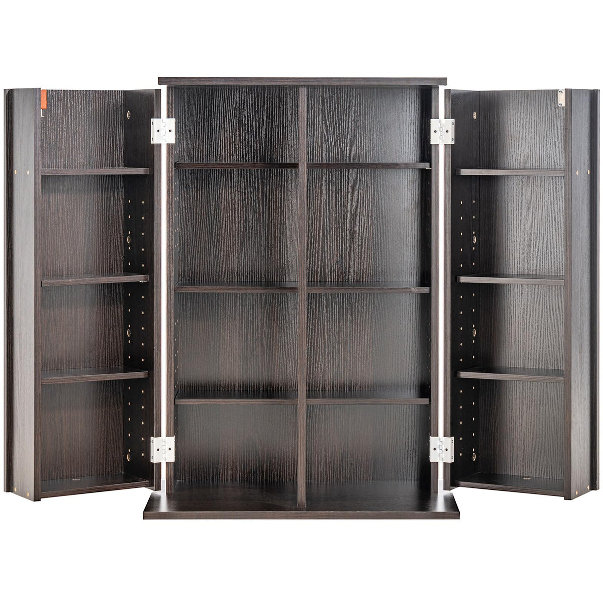 Espresso Media Storage Cabinet with Doors and Shelves B6699