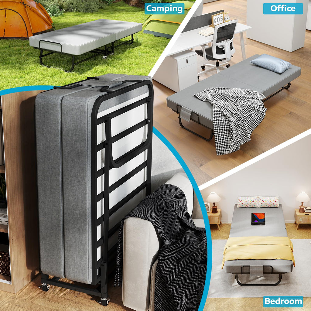 Folding Bed Portable Roll Away Bed 75" x 31" H7766