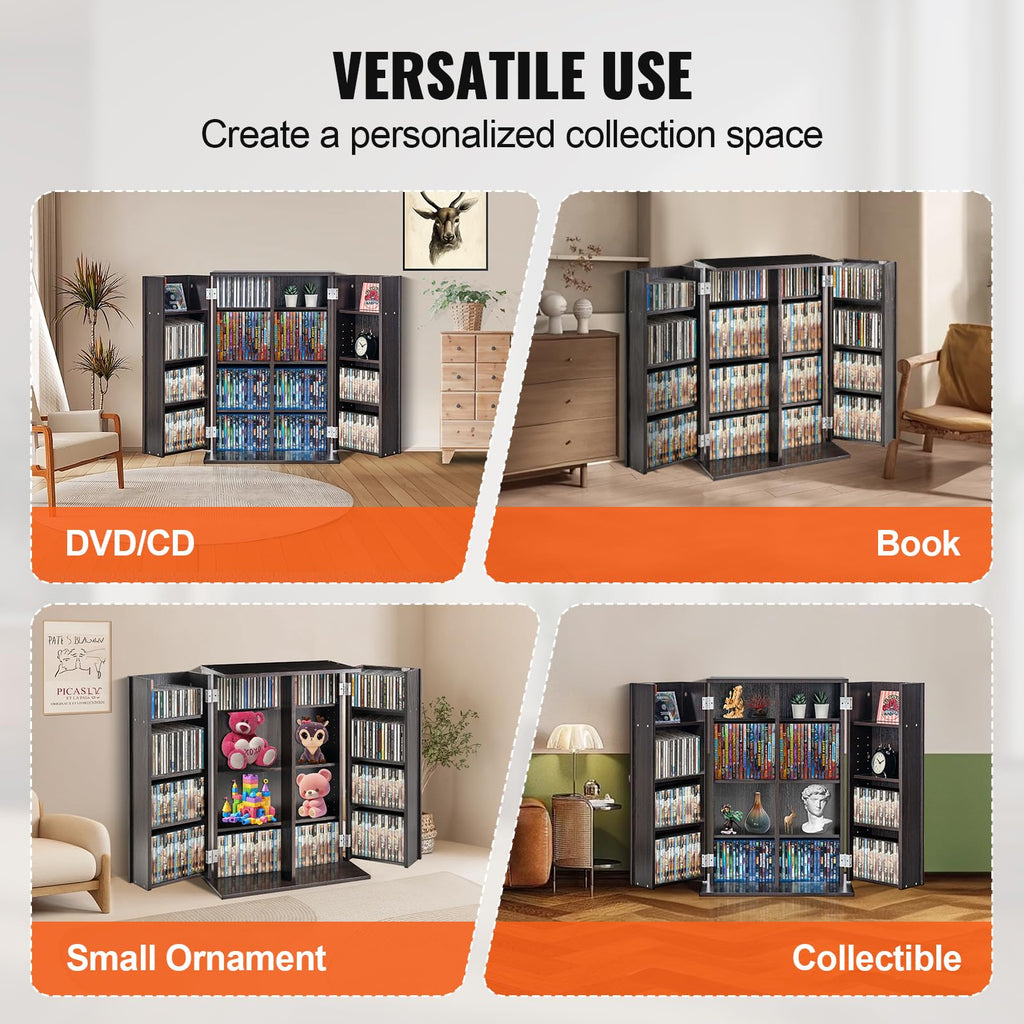 Espresso Media Storage Cabinet with Doors and Shelves B6699