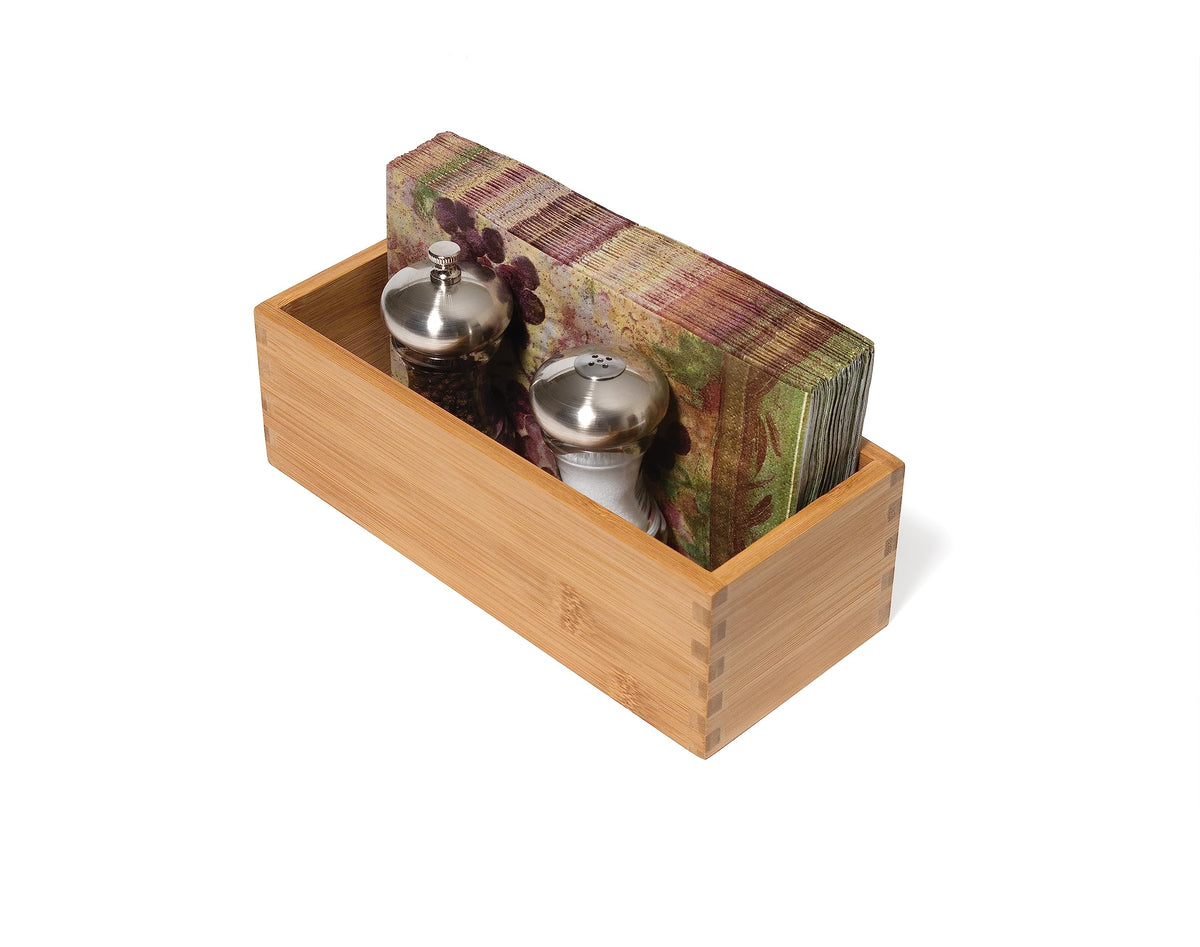 Bamboo Wood Utensil Holder Storage Box P101