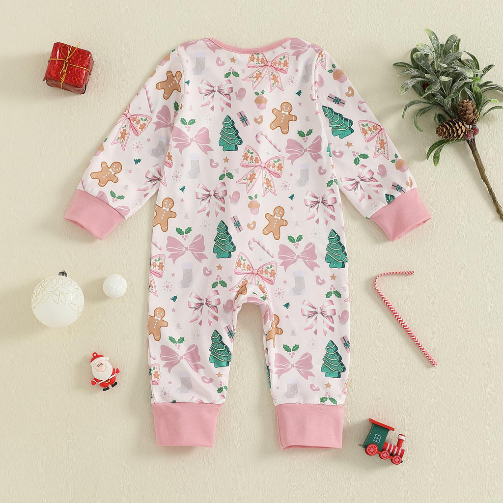 Newborn Christmas Zipper Jumpsuit Romper D624722