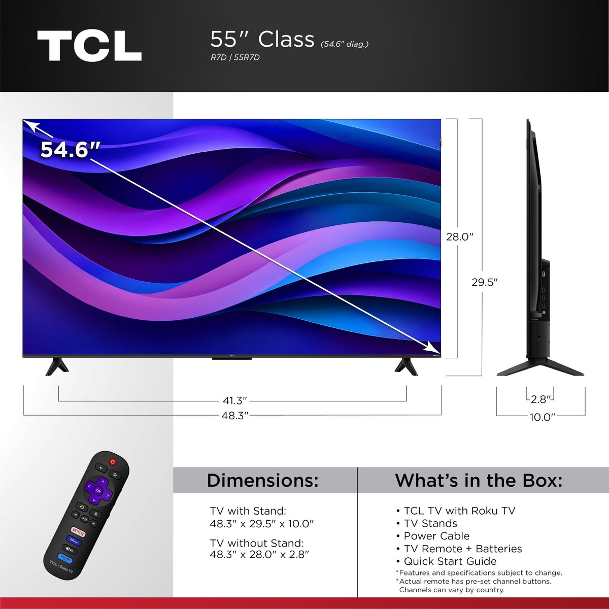 55-Inch 4K UHD HDR Roku Smart TV L336