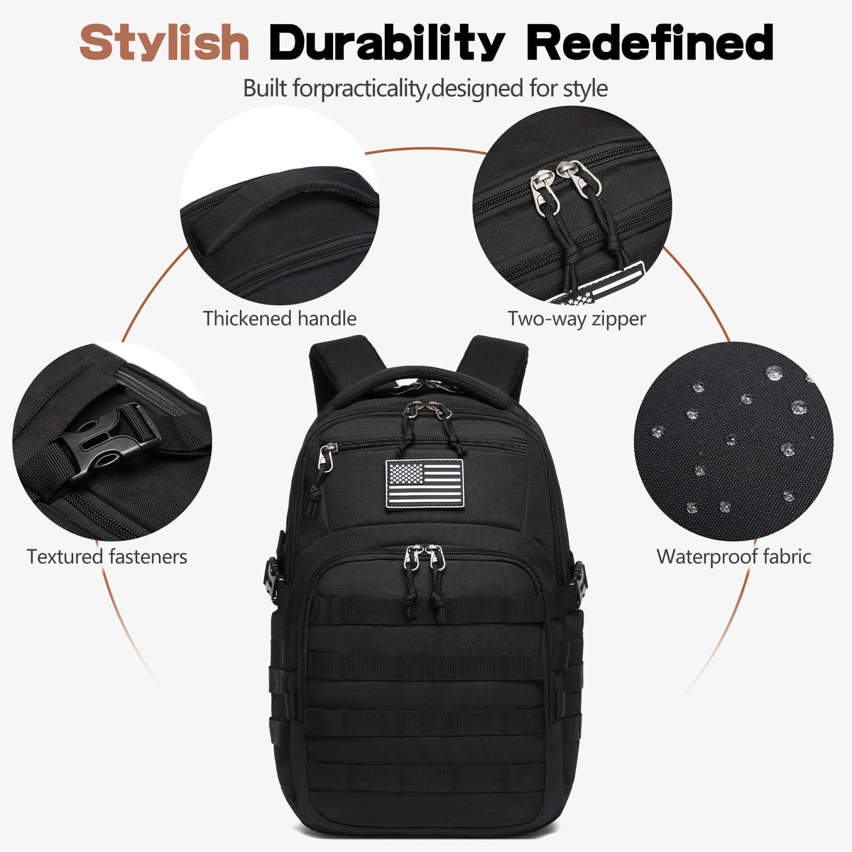 Black Small Tactical Backpack D22177
