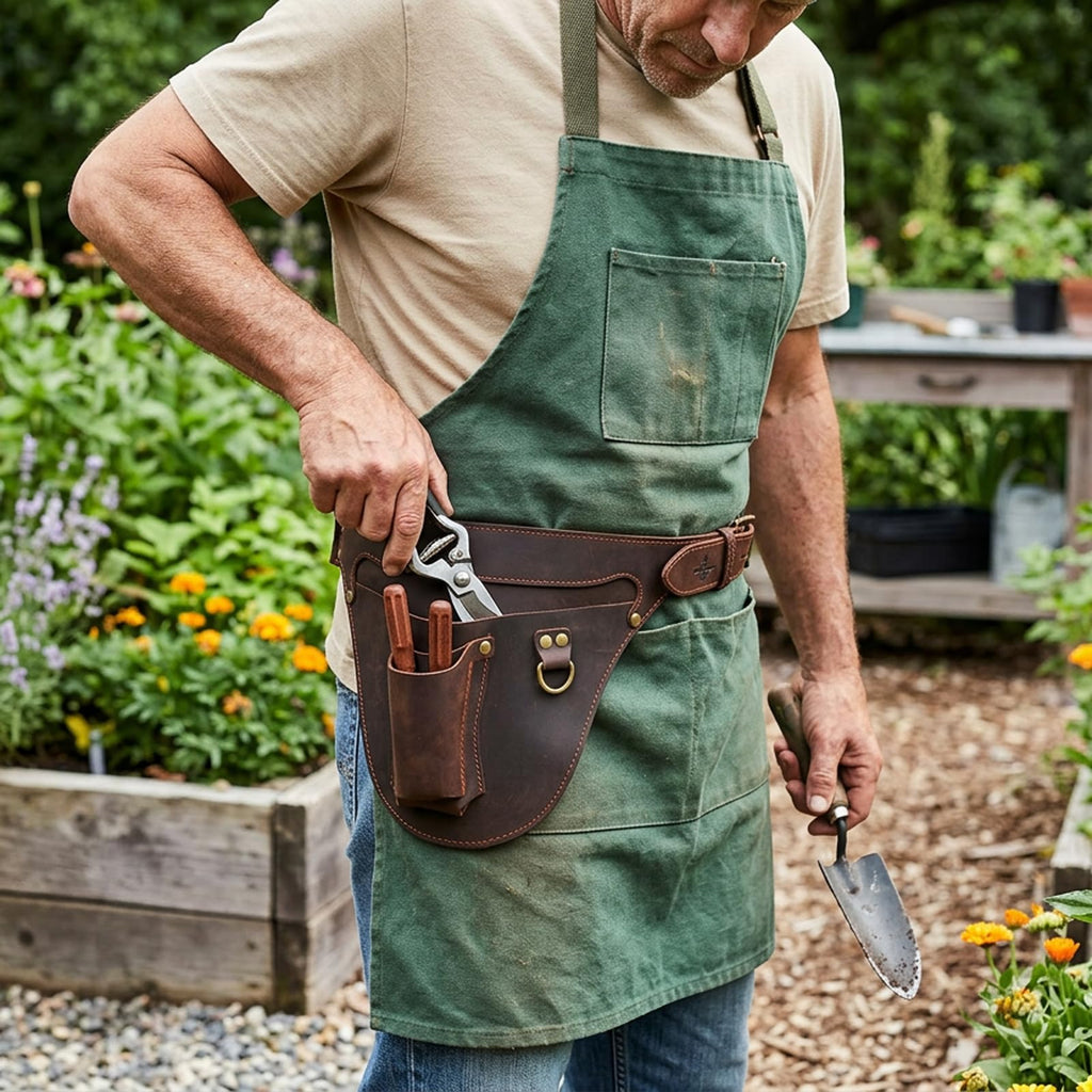 Leather 3 Pockets Adjustable Tool Belt Bag N55158