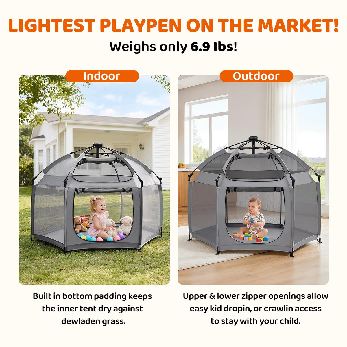 Portable Pop Up Playpen with Canopy X969735