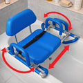 Blue Padded Sliding Shower Chair with Armrests K47132