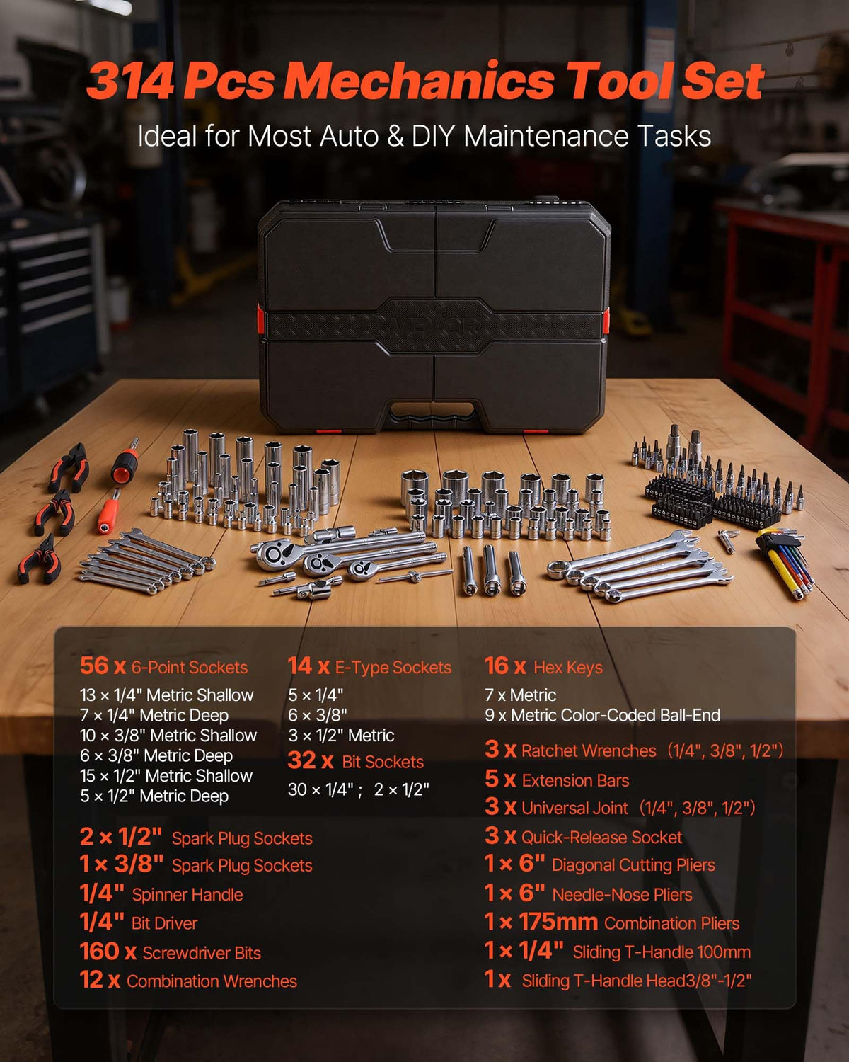 314-Piece Mechanic Tool Set with Storage Case X226