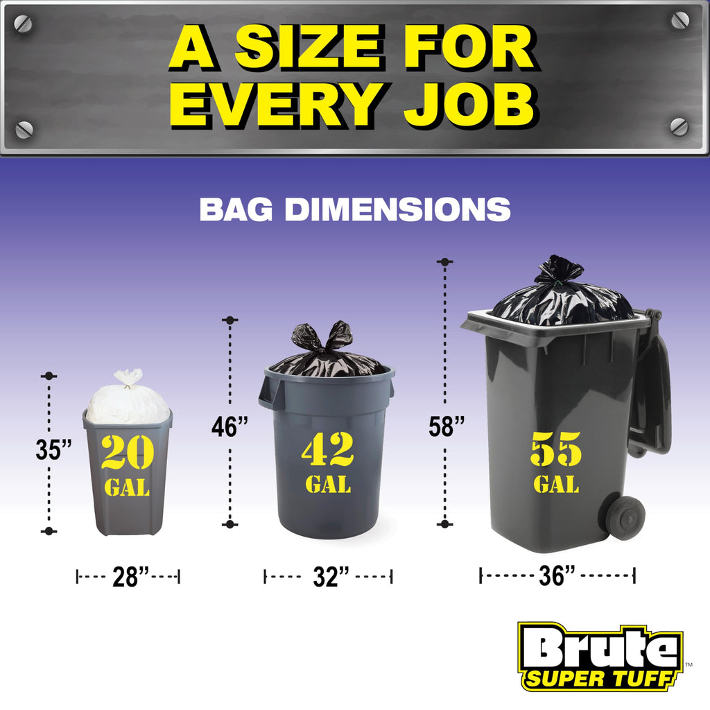 42 Gallon 2.0 Mil Black Contractor Bags P7821