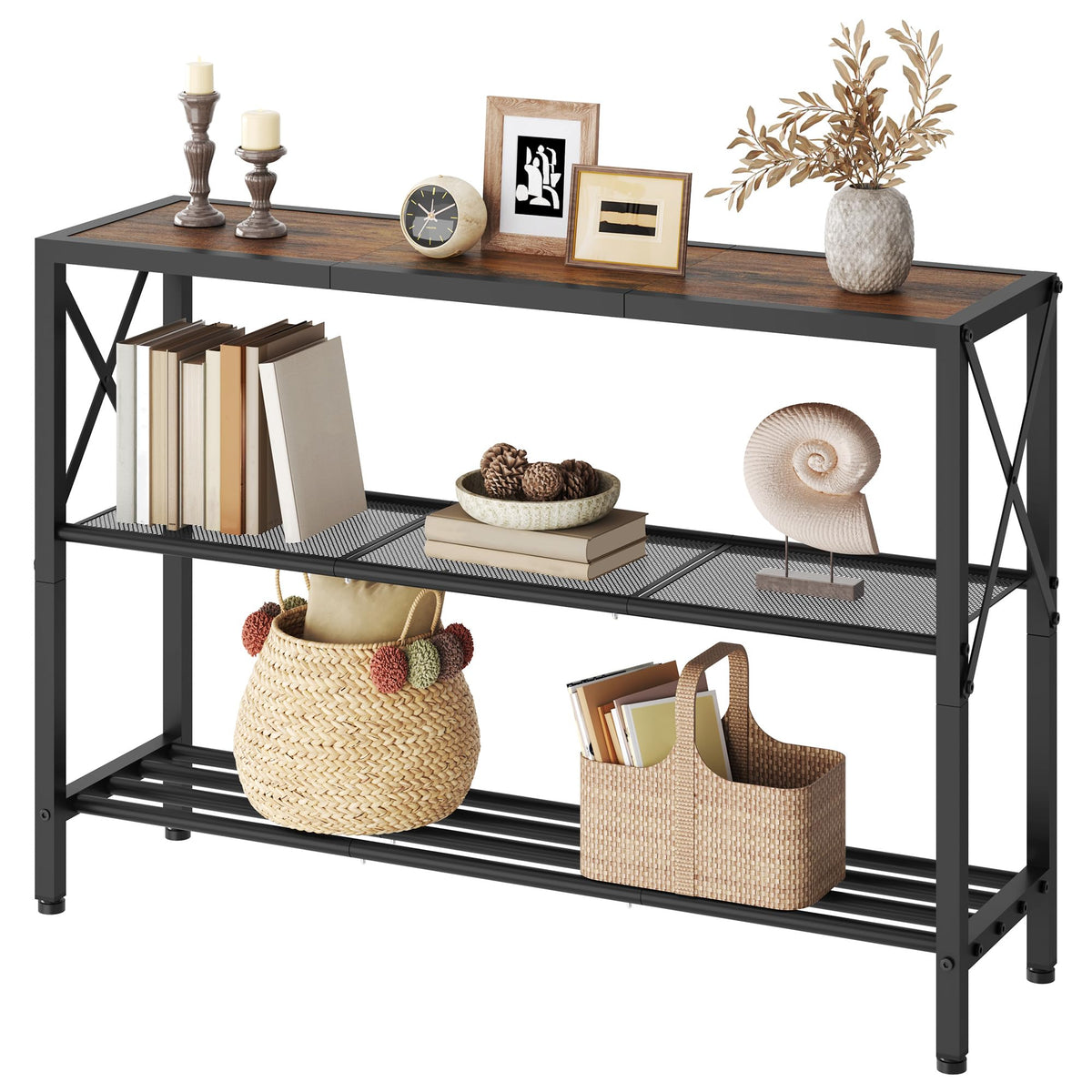 3 Tier Narrow Console Table with Shelves N8161