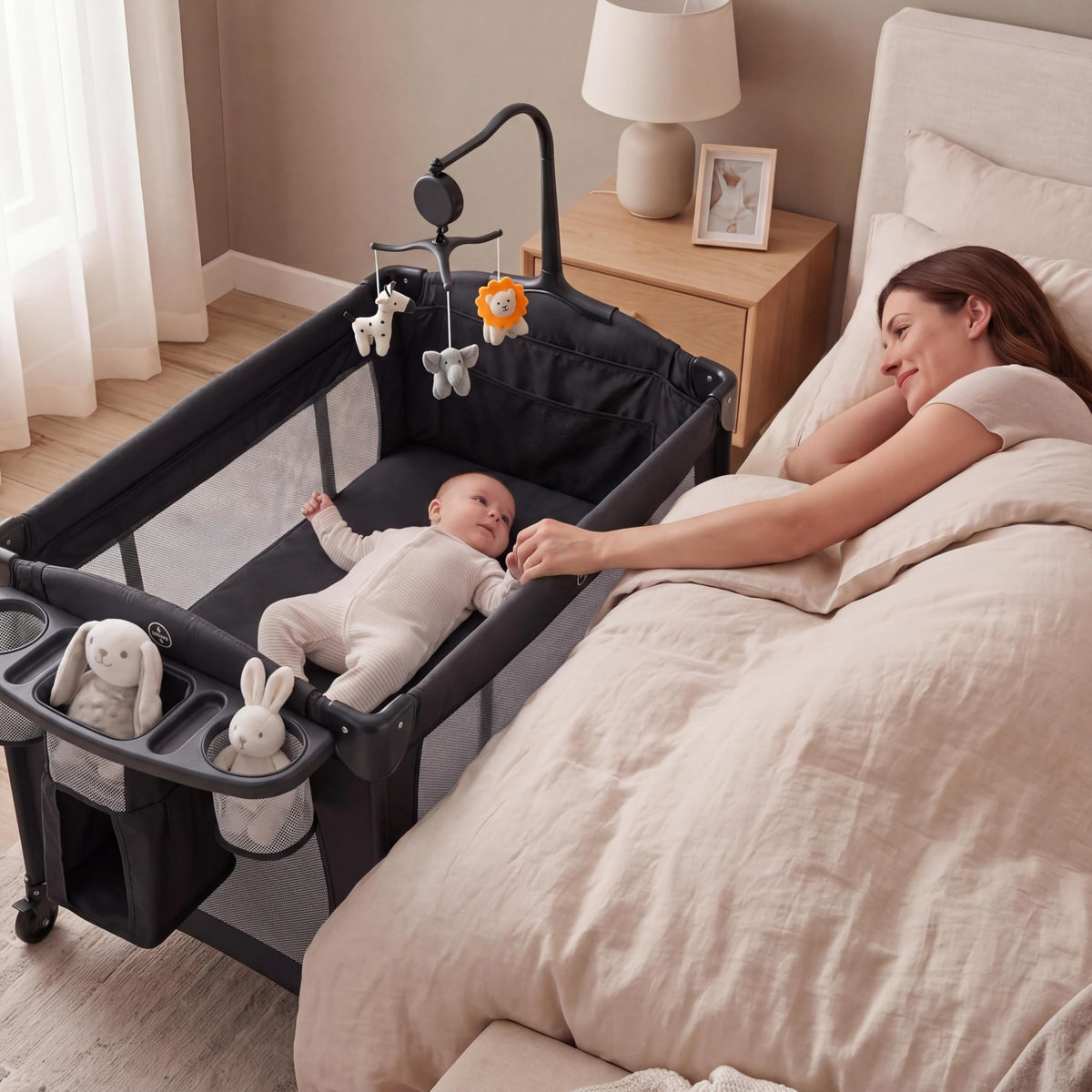 4 in 1 Pack and Play with Bassinet, Changing Table, Playpen and Carry Bag I504820