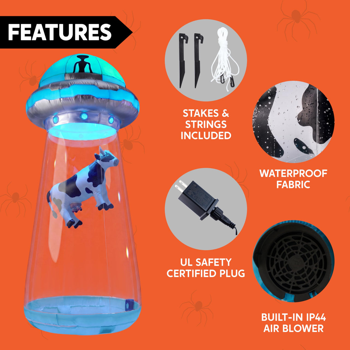 9 FT Tall Inflatable UFO Outdoor Decoration with LEDs G5771