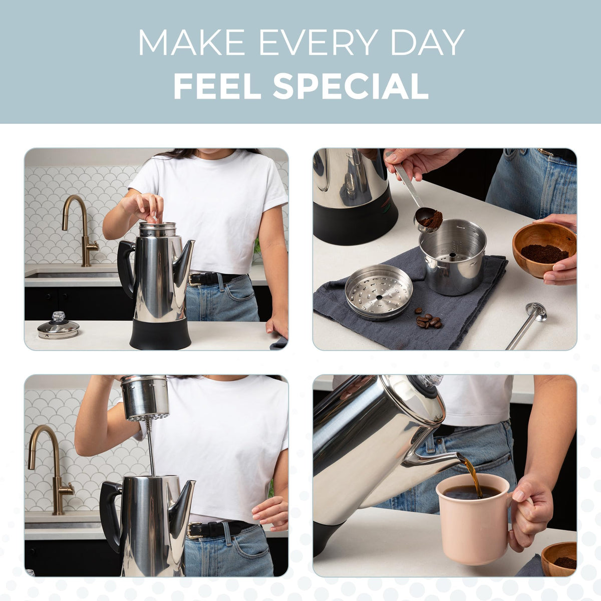 Electric 12 Cup Stainless Steel Coffee Percolator K322395