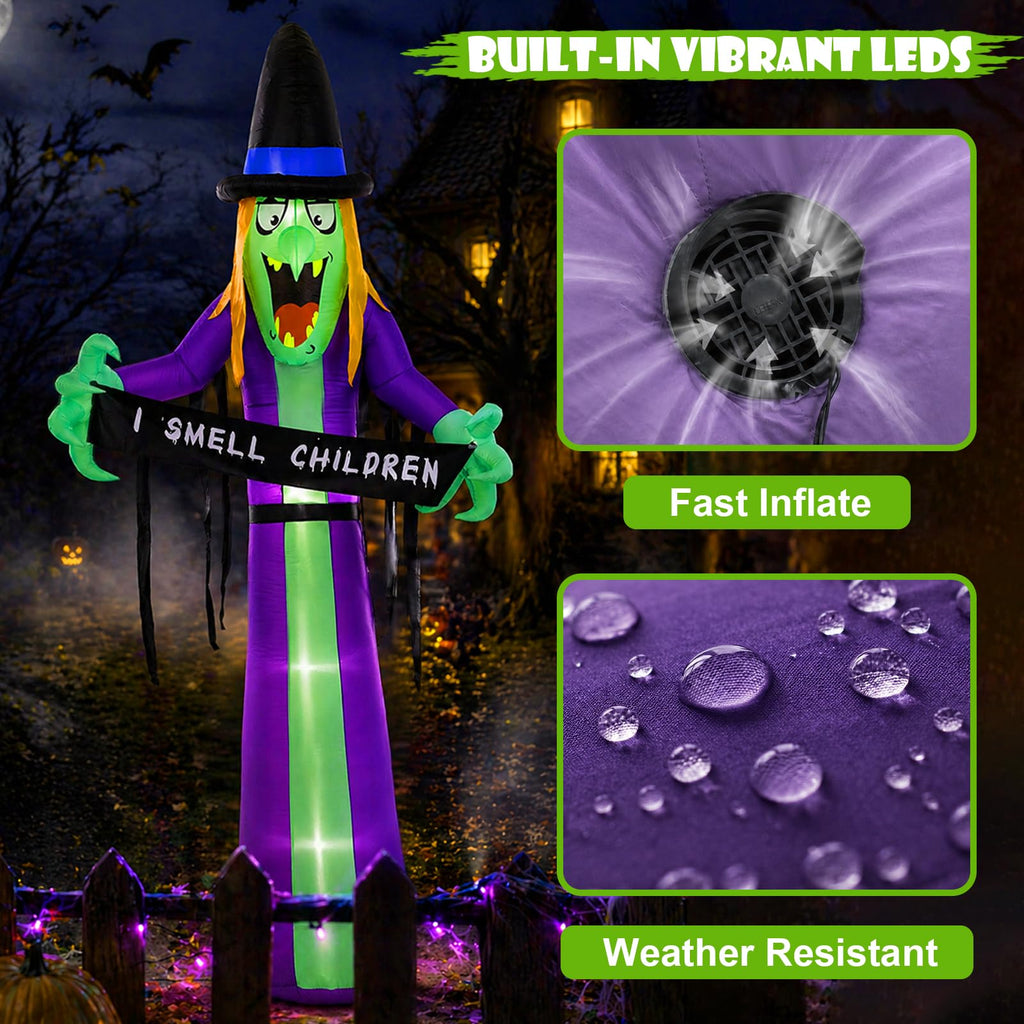 8FT LED Inflatable Witch Yard Decor R3584