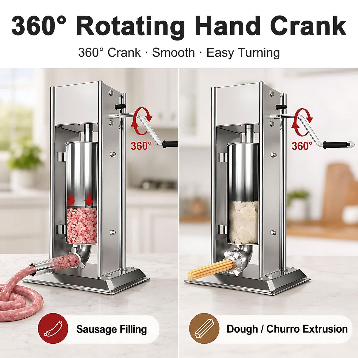 Stainless Steel Vertical Sausage Filler & Churro Press P38946