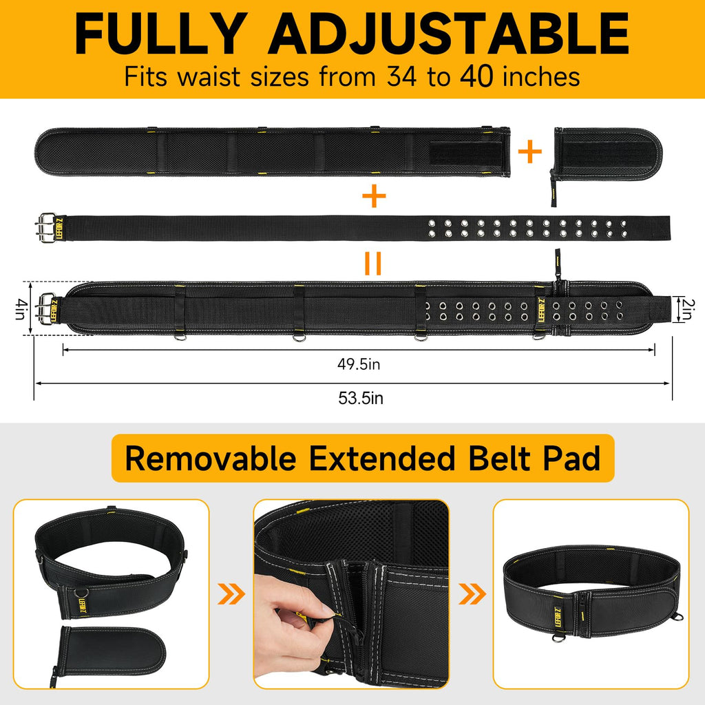 4-Inch Padded Heavy Duty Tool Belt with Suspenders D8700
