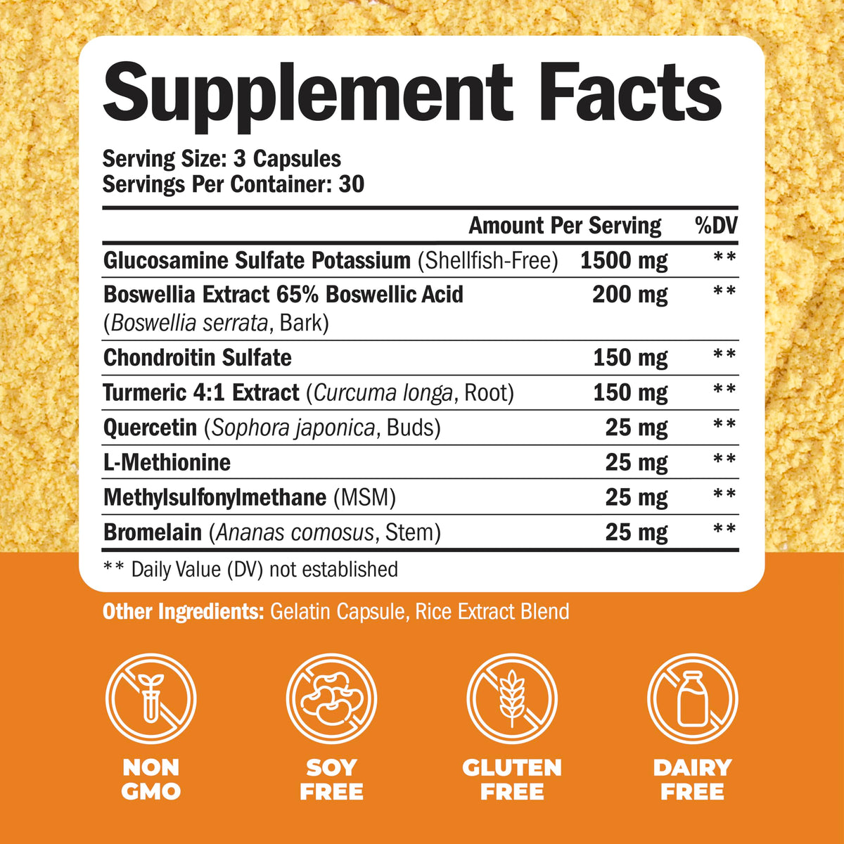 Turmeric Curcumin Glucosamine Chondroitin MSM Supplement F17484