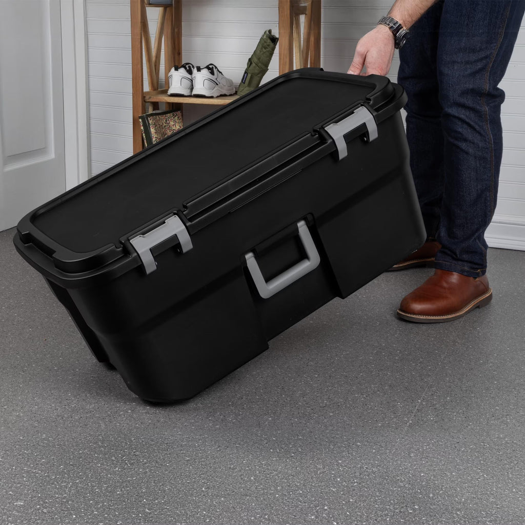 Black 22 Gal Lockable Storage Chest with Wheels V101