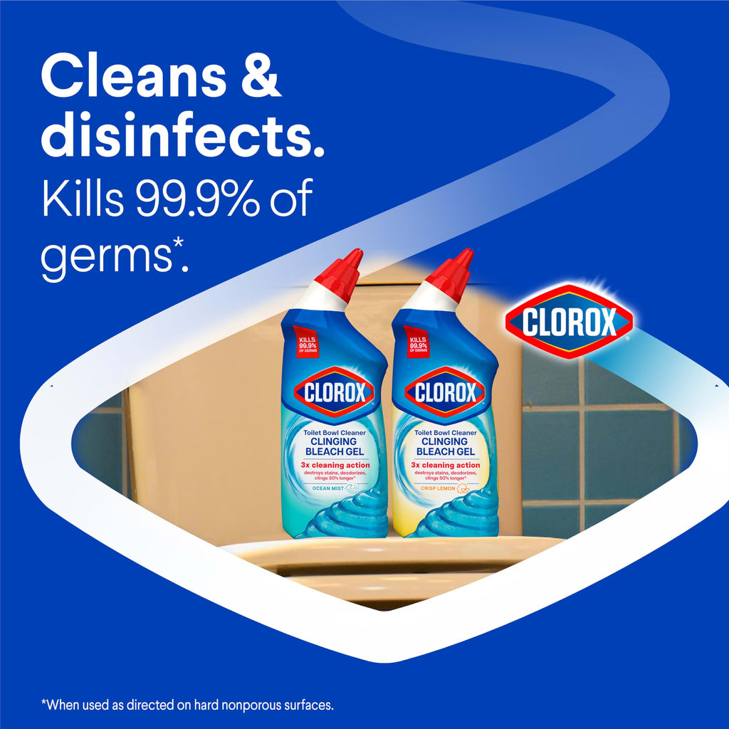 Toilet Bowl Cleaner Clinging Bleach Gel, Ocean Mist, 24 Fl Oz, Pack of 2 R1651