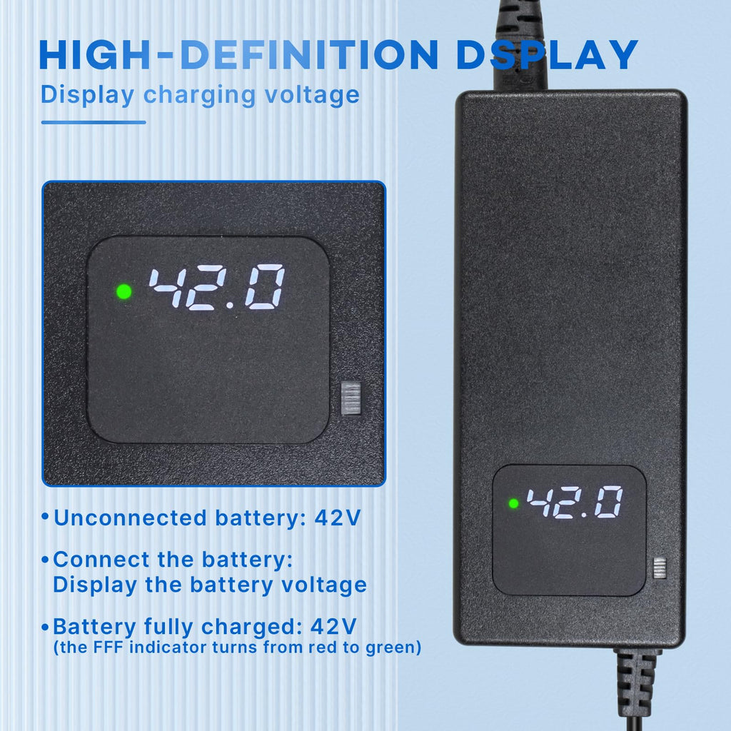 42V 3A Lithium Battery Charger with Display and Built-in Fan A5394