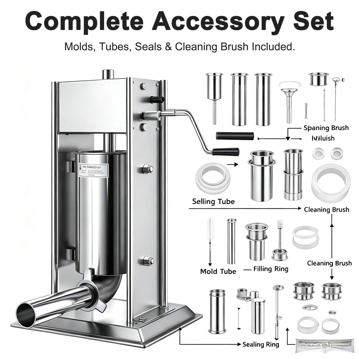 Stainless Steel Vertical Sausage Filler & Churro Press P38946