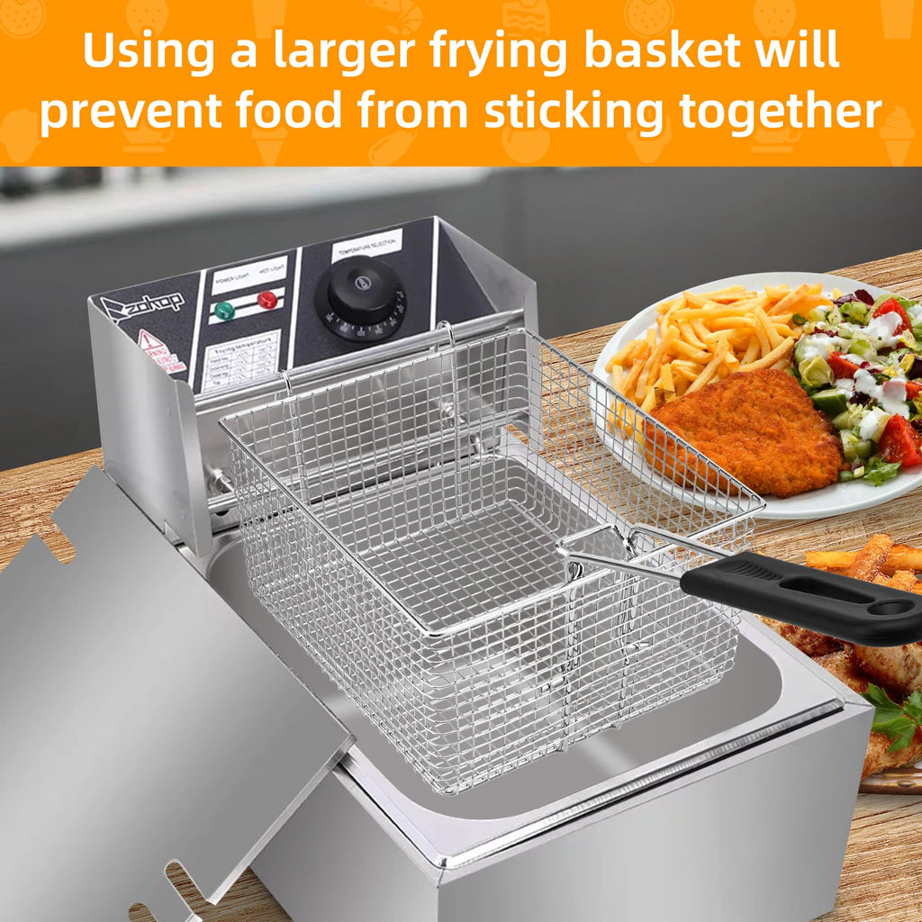 Electric Fryer Basket with Rubber Handle Grip, 2 Pcs I396