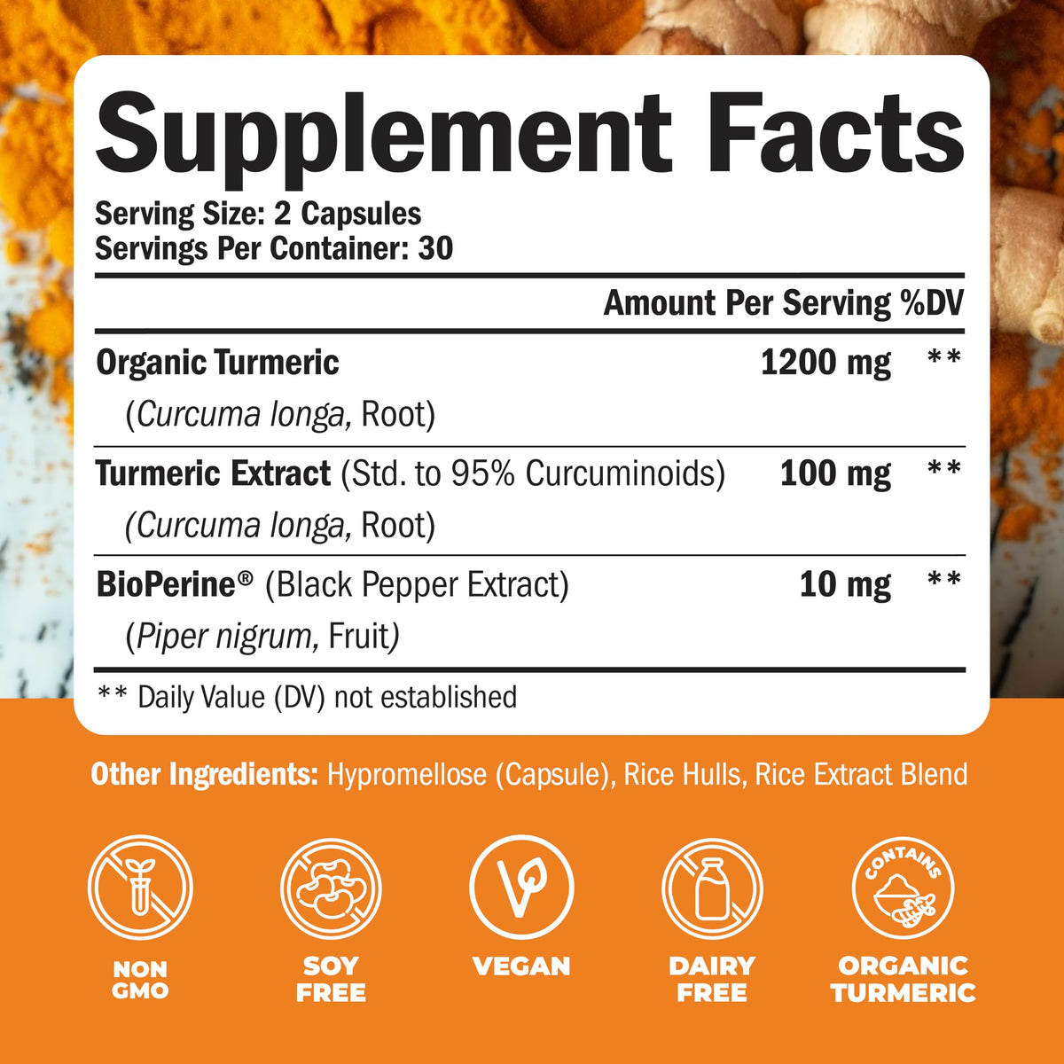 Turmeric Curcumin Glucosamine Chondroitin MSM Supplement F17484