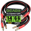 14 Gauge OFC Speaker Wire with Banana Plugs, 2 Pack 6.6 ft Each L3508