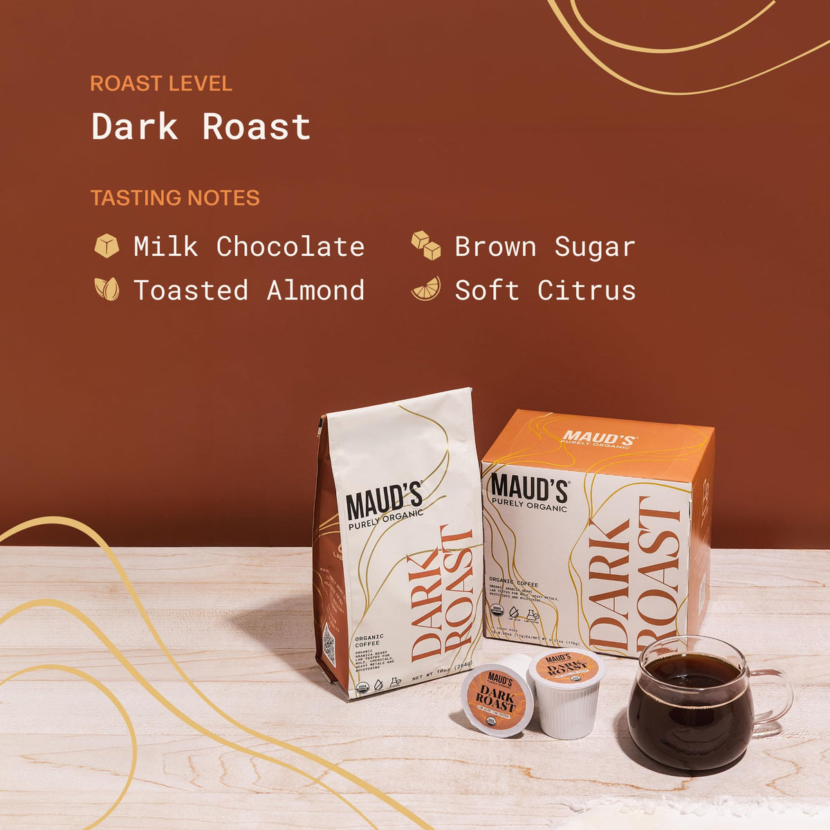 Organic Low Acid Dark Roast Coffee Pods 16ct H838520