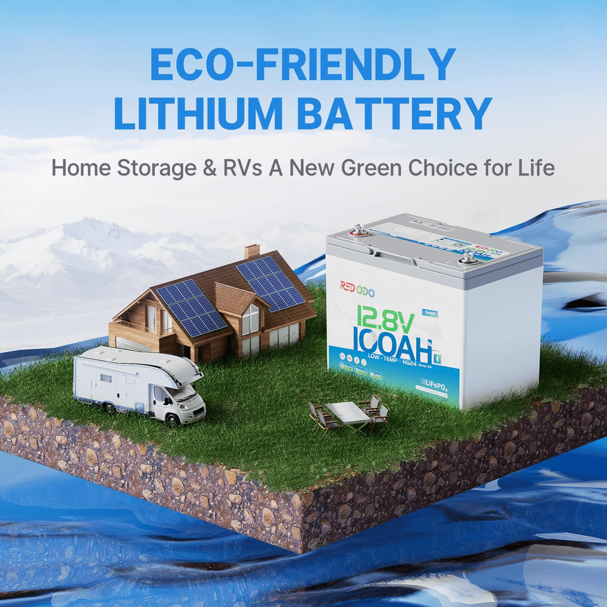 12V 100Ah Group 24 LiFePO4 Lithium Battery Z553668