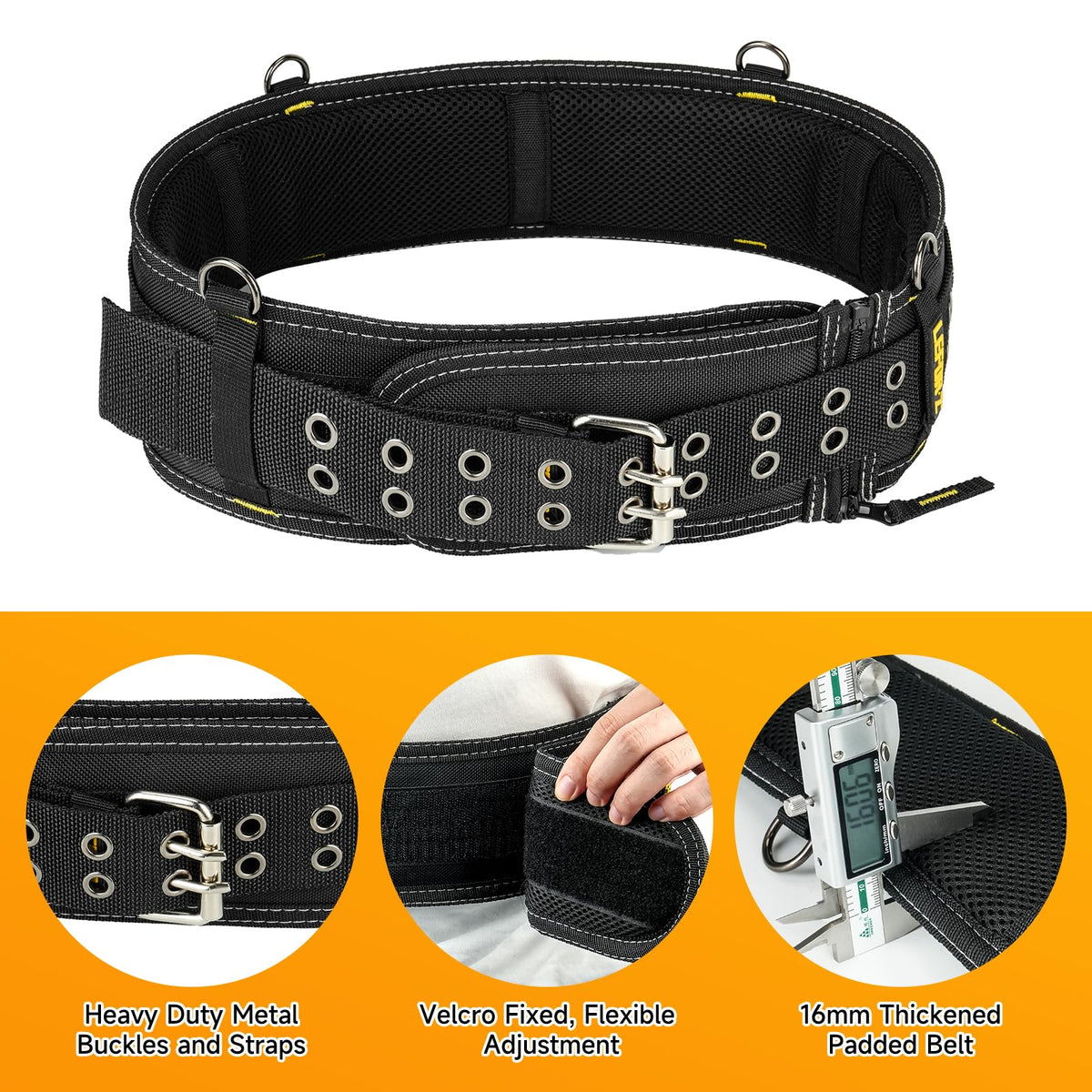 4-Inch Padded Heavy Duty Tool Belt with Suspenders D8700