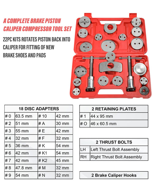 24 Pieces Brake Caliper Tool and Piston Compression Set H246