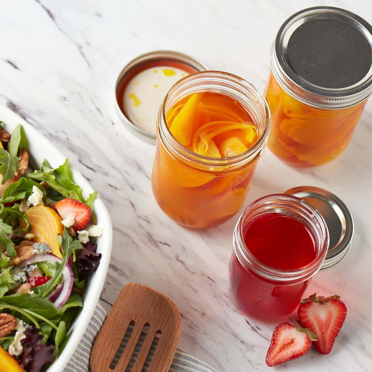 16 Oz Wide Mouth Glass Mason Jars with Lids & Bands, 2-Pack J597637