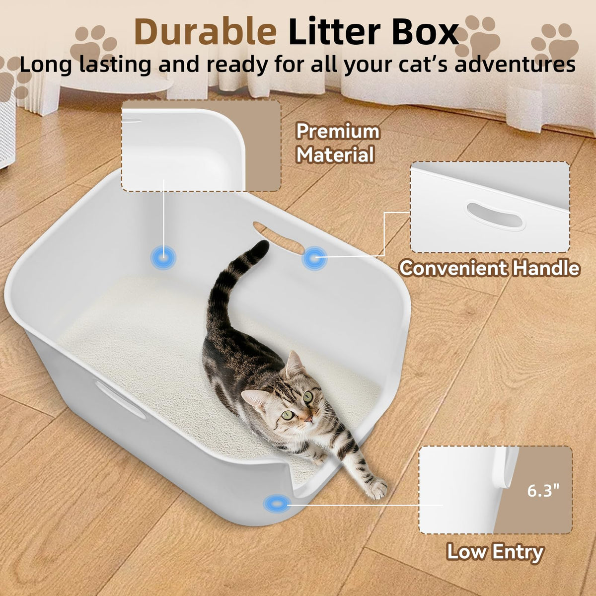 Extra Large High Sided Cat Litter Box E688745