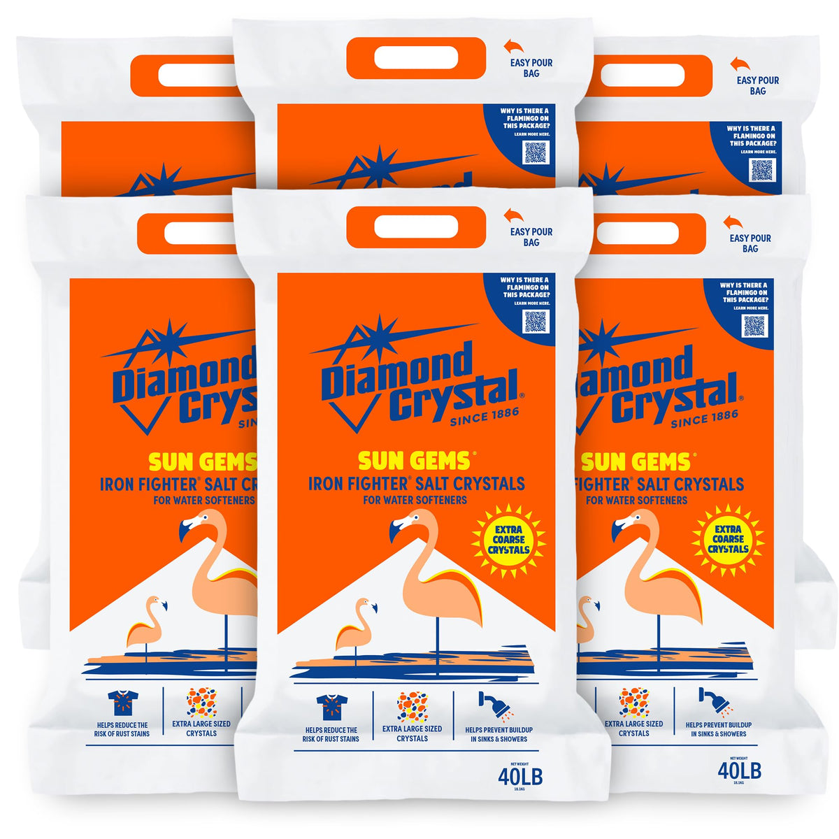 6 Pack Water Softener Salt, 40 Pounds Y208727