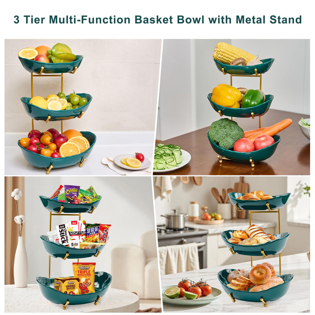 Ceramic 3 Tier Fruit Bowl J25709