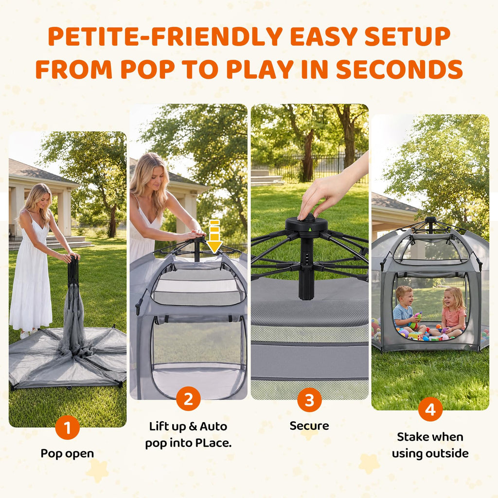 Portable Pop Up Playpen with Canopy X969735