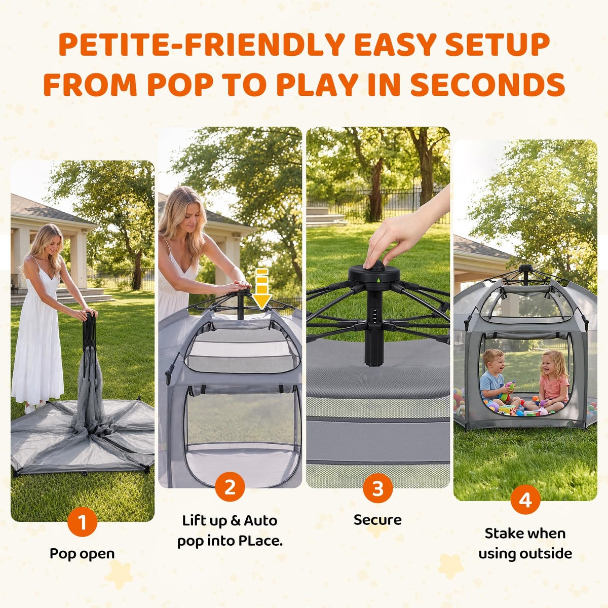 Portable Pop Up Playpen with Canopy X969735