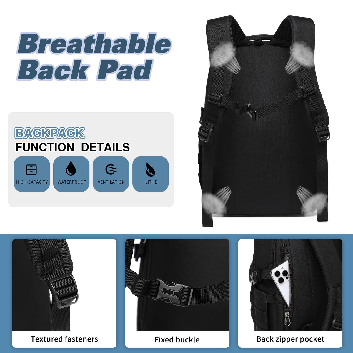 Black Small Tactical Backpack D22177