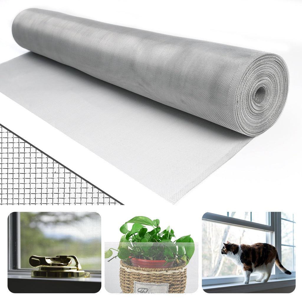 Aluminum Window Screen Mesh Roll 48 in x 100 ft 18x16 Mesh U847054