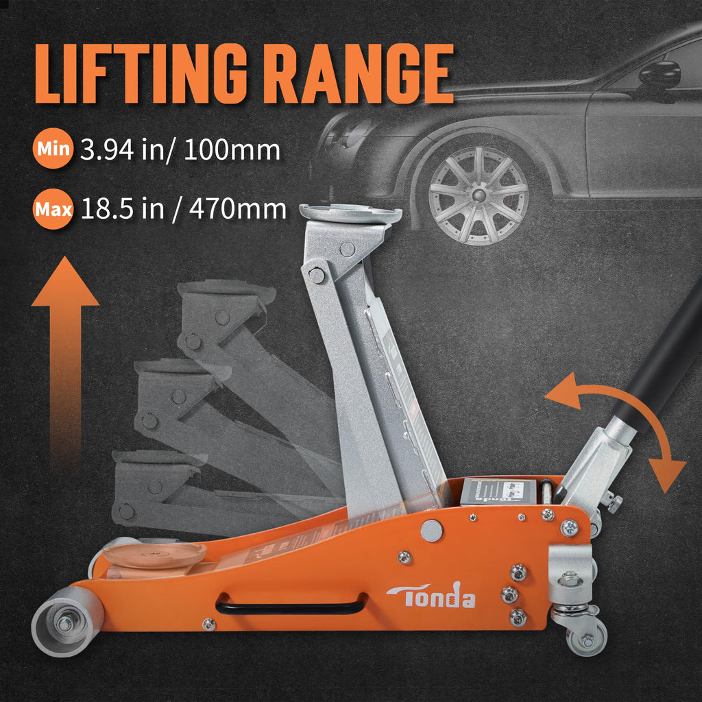 3 Ton Low Profile Aluminum Steel Hydraulic Floor Jack D3358