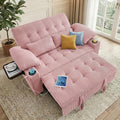Pink Corduroy Full Size Sleeper Sofa Bed G329