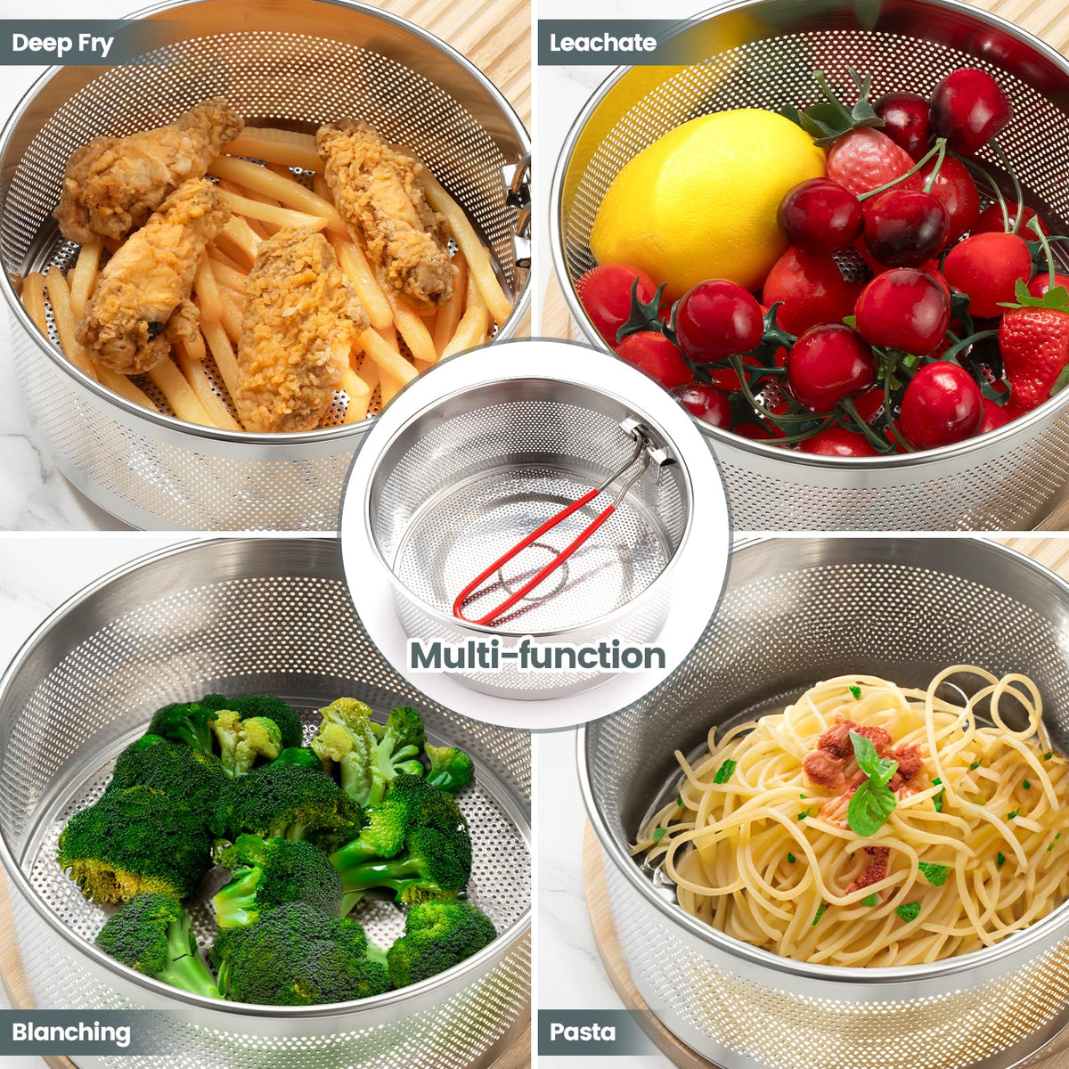 7.8 inches 304 Stainless Steel Deep Fryer Basket C48610