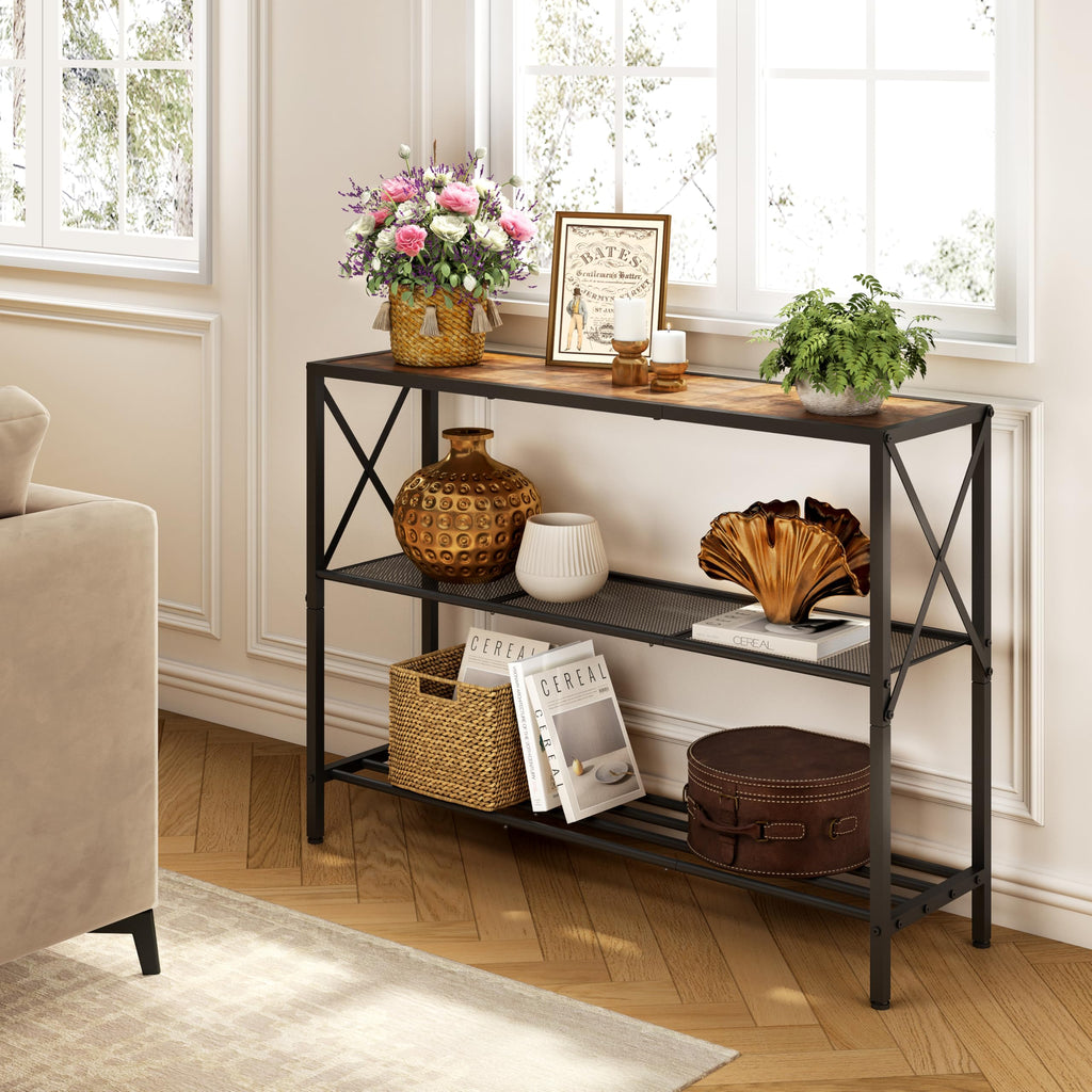 3 Tier Narrow Console Table with Shelves N8161